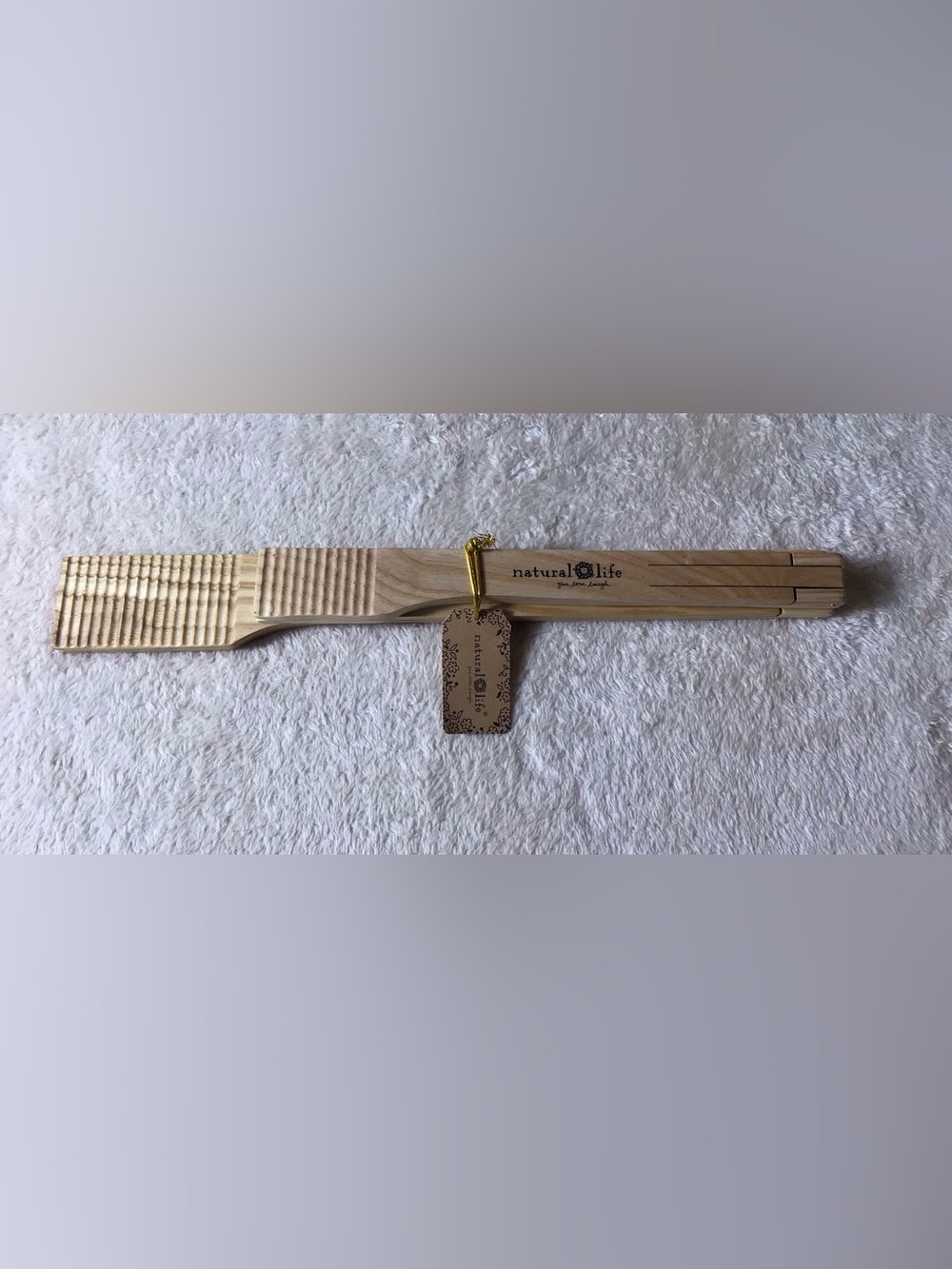 NATURAL LIFE Floral-Accented wooden tongs set of 2